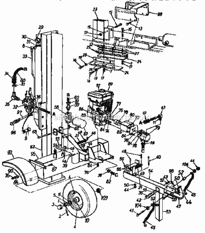 Page A Diagram and Parts List for 247346250  Craftsman Log Splitter
