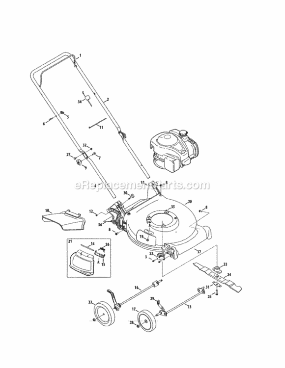 Page B Diagram and Parts List for 247370001  Craftsman Lawn Mower