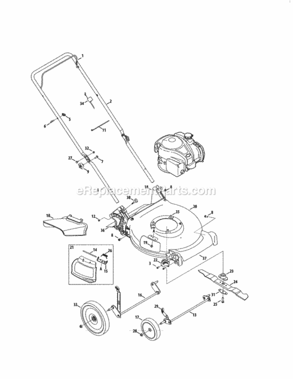 Page B Diagram and Parts List for 247370101  Craftsman Lawn Mower