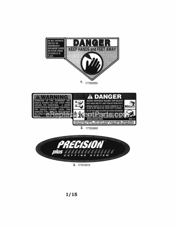 Page A Diagram and Parts List for 247370311  Craftsman Lawn Mower
