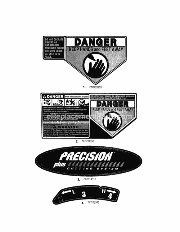 Page B Diagram and Parts List for 24737031  Craftsman Lawn Mower