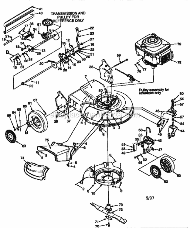 Page A Diagram and Parts List for 247370330  Craftsman Lawn Mower