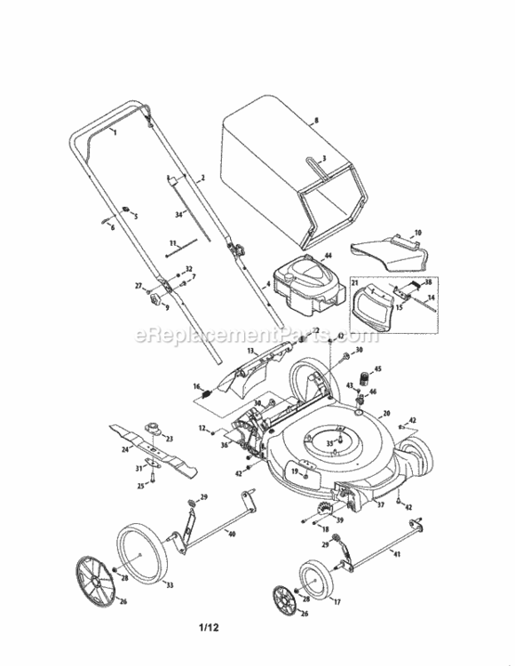 Lawn_Mower Diagram and Parts List for 24737034  Craftsman Lawn Mower