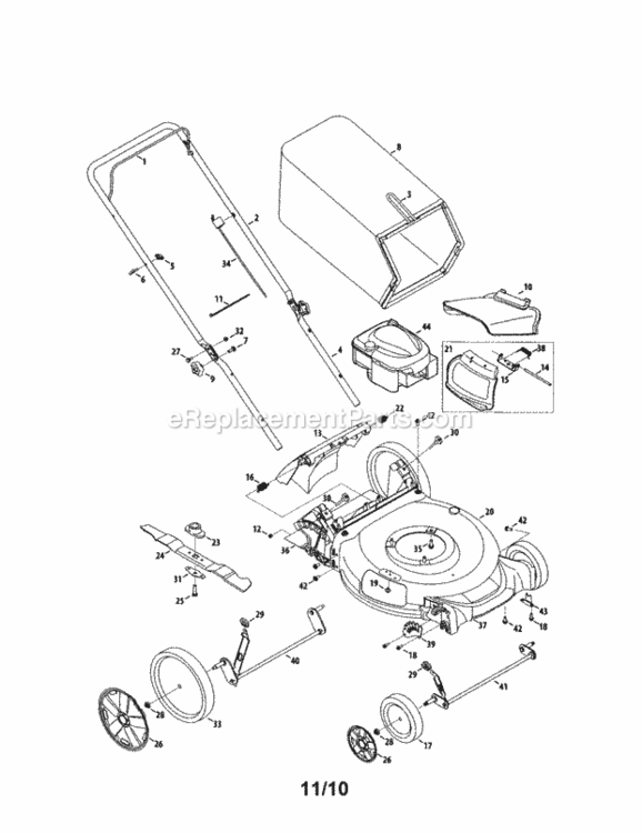 Page A Diagram and Parts List for 24737124  Craftsman Lawn Mower