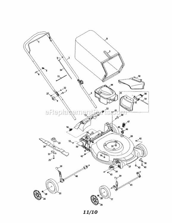 Page A Diagram and Parts List for 24737125  Craftsman Lawn Mower