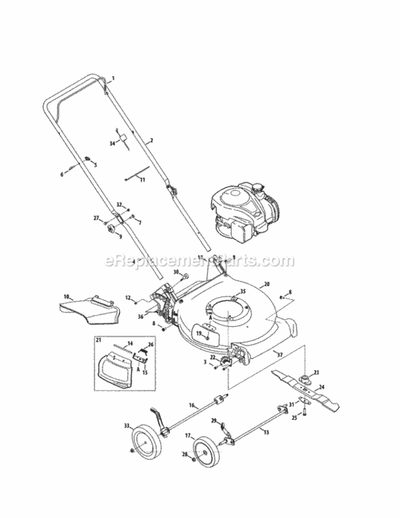 Page B Diagram and Parts List for 247372180  Craftsman Lawn Mower