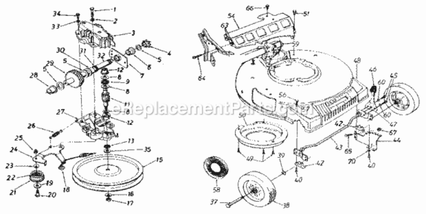 Page B Diagram and Parts List for 247372650  Craftsman Lawn Mower