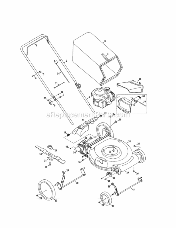 Page B Diagram and Parts List for 247374301  Craftsman Lawn Mower