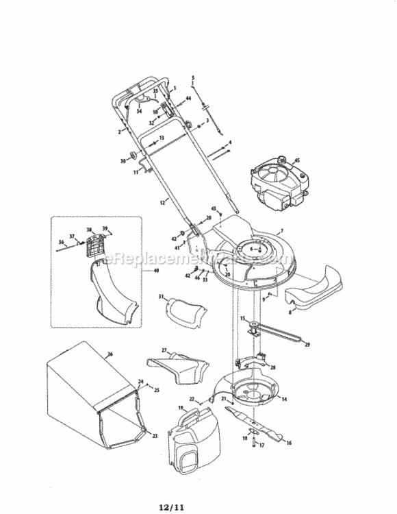 Page A Diagram and Parts List for 247381091  Craftsman Lawn Mower