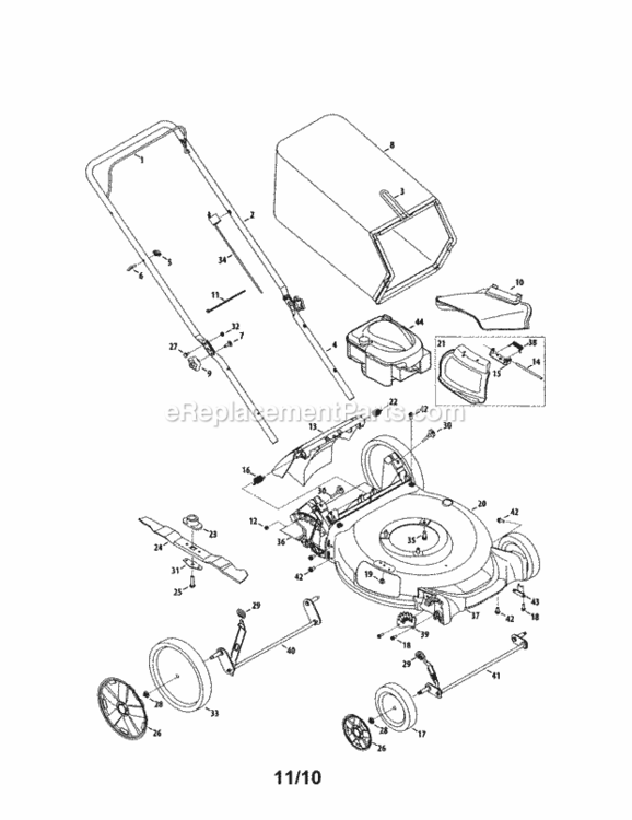 Page A Diagram and Parts List for 24738916  Craftsman Lawn Mower