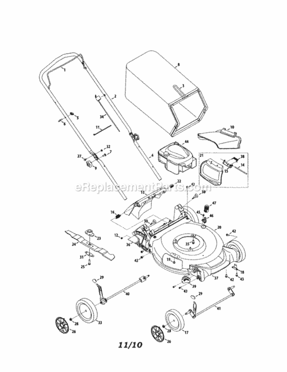 Page A Diagram and Parts List for 24738917  Craftsman Lawn Mower