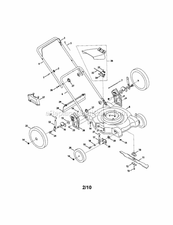 Page A Diagram and Parts List for 247393750  Craftsman Lawn Mower
