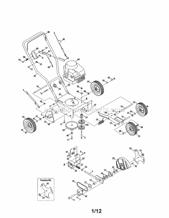 Page A Diagram and Parts List for 247772460  Craftsman Edger
