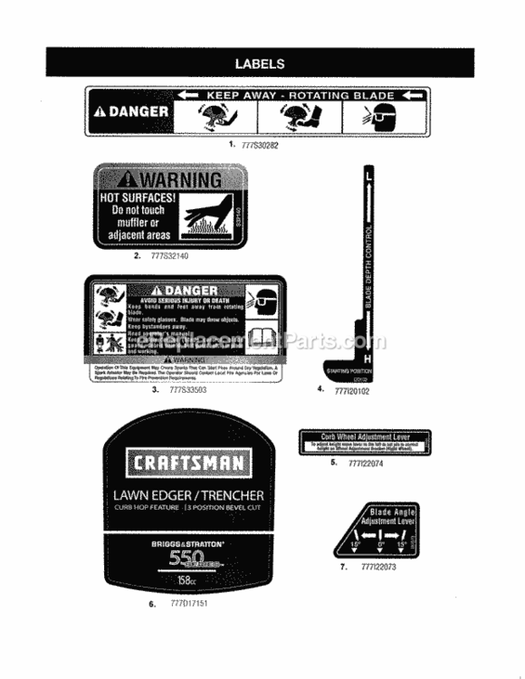 Page B Diagram and Parts List for 247772461  Craftsman Edger