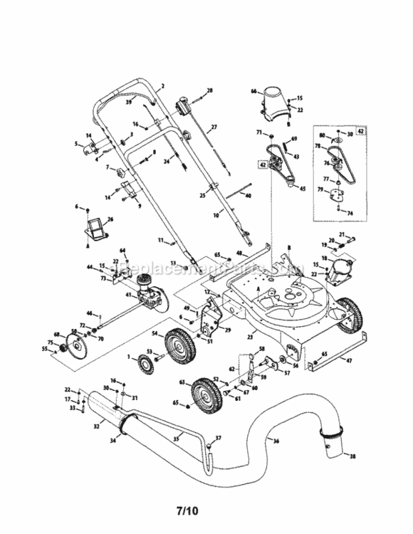 Page A Diagram and Parts List for 24777366  Craftsman Leaf Blower / Vacuum