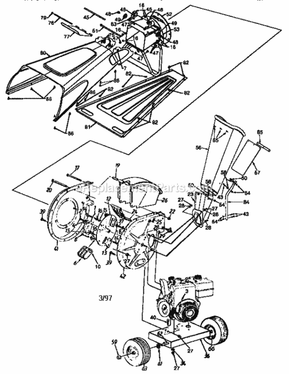 Page A Diagram and Parts List for 247775860  Craftsman Chipper Shredder