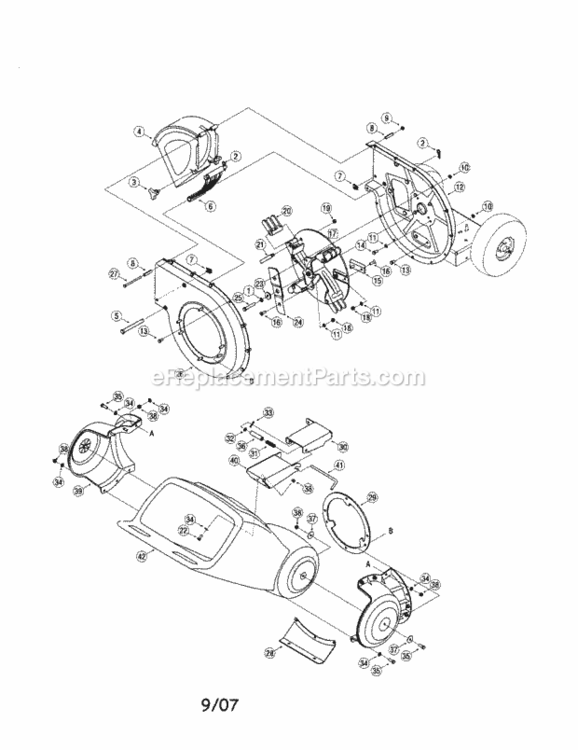 Page A Diagram and Parts List for 247776370  Craftsman Chipper Shredder