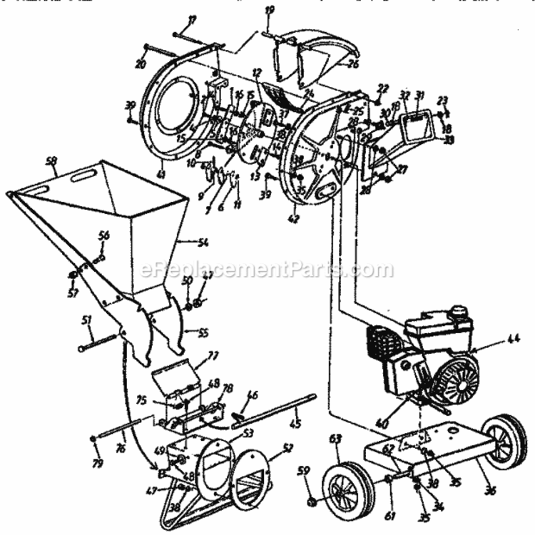 Page A Diagram and Parts List for 247795850  Craftsman Chipper Shredder
