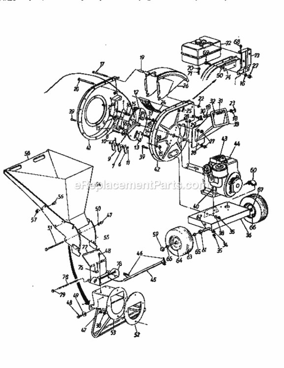 Page A Diagram and Parts List for 247795861  Craftsman Chipper Shredder