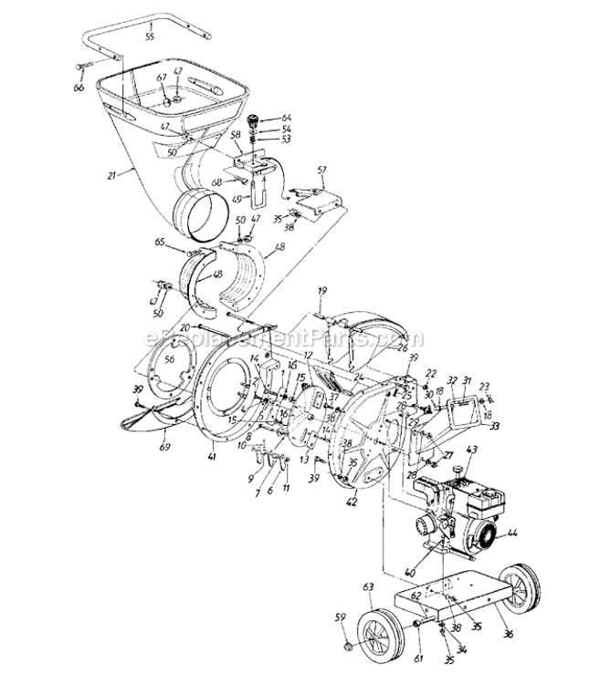 Page A Diagram and Parts List for 247795940  Craftsman Chipper Shredder