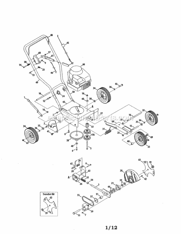 Page A Diagram and Parts List for 24779651  Craftsman Edger