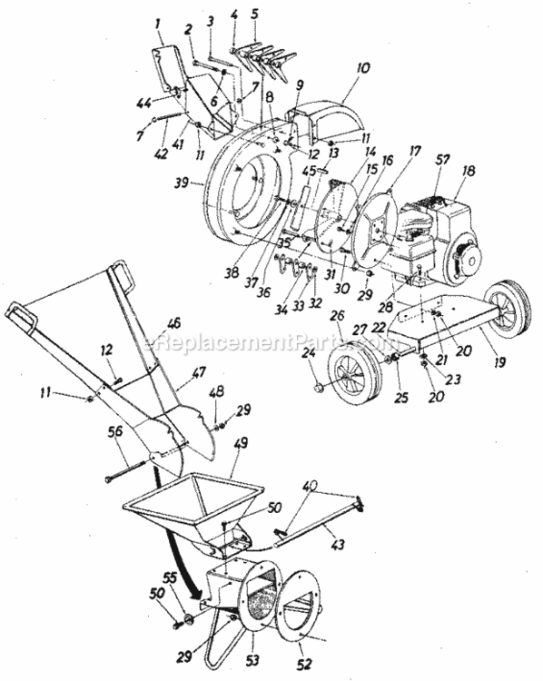 Page A Diagram and Parts List for 247796891  Craftsman Chipper Shredder