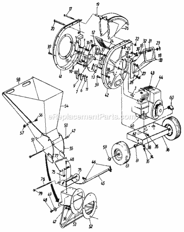 Page A Diagram and Parts List for 247797854  Craftsman Chipper Shredder