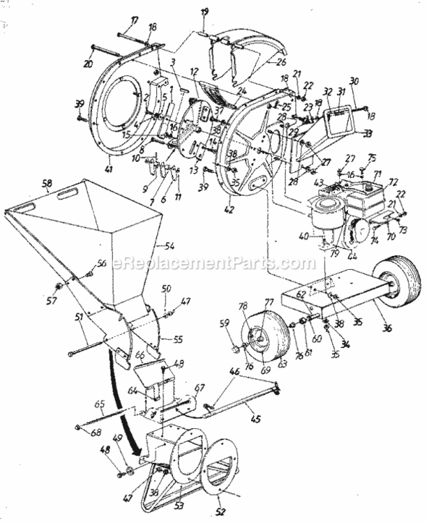 Page A Diagram and Parts List for 247797890  Craftsman Chipper Shredder