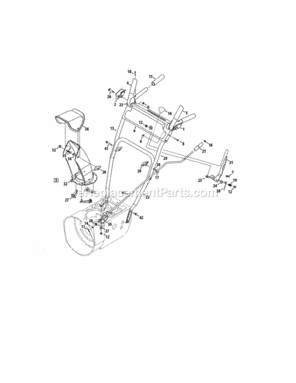 Page B Diagram and Parts List for 247881721  Craftsman Snow Blower