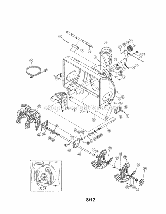 Page A Diagram and Parts List for 247881730  Craftsman Snow Blower
