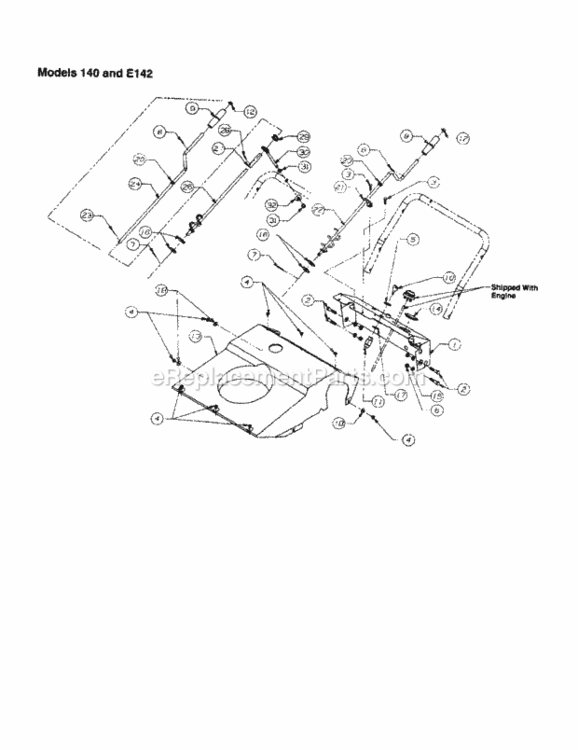 Page E Diagram and Parts List for 24788346  Craftsman Snow Blower