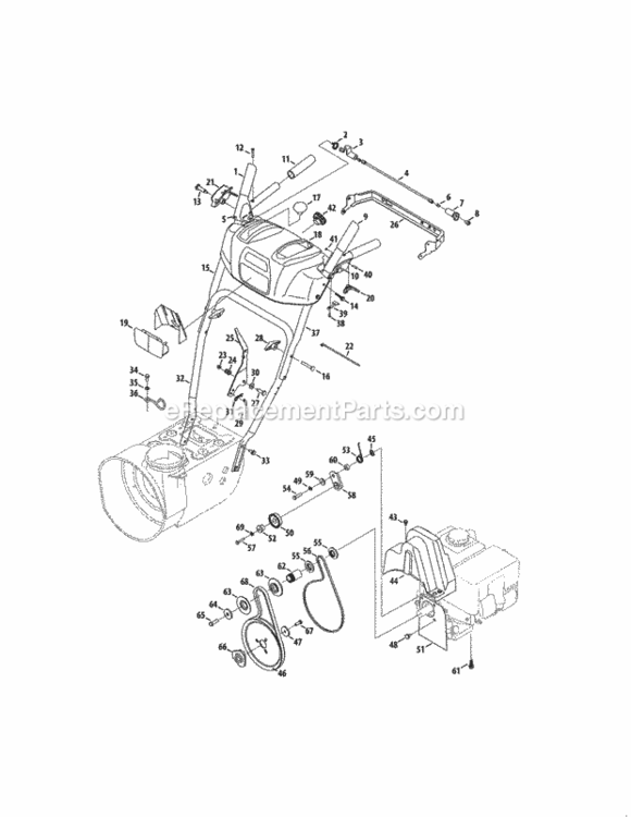 Page C Diagram and Parts List for 247883951  Craftsman Snow Blower