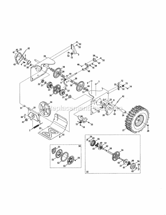 Page D Diagram and Parts List for 247883951  Craftsman Snow Blower