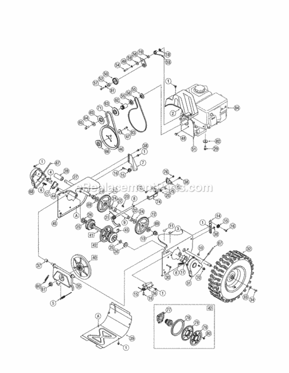 Page B Diagram and Parts List for 247883960  Craftsman Snow Blower