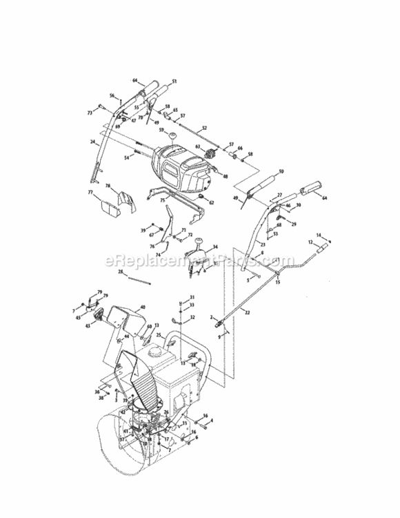 Page B Diagram and Parts List for 247883980  Craftsman Snow Blower