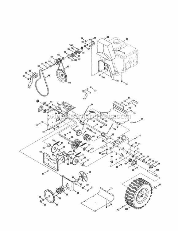 Page C Diagram and Parts List for 247883980  Craftsman Snow Blower