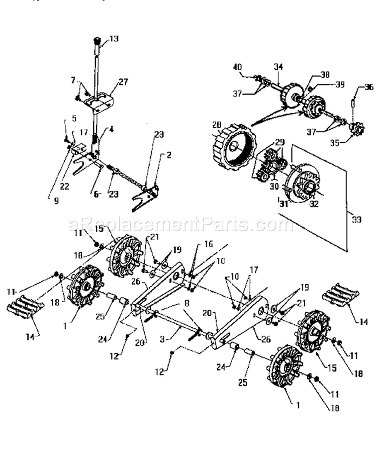 Wheel Assembly Diagram and Parts List for 247885570  Craftsman Snow Blower