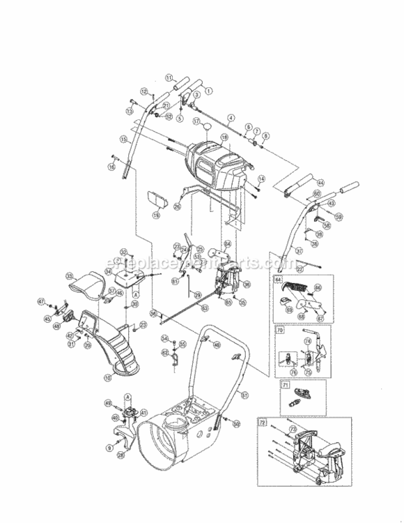 Page B Diagram and Parts List for 247886913  Craftsman Snow Blower