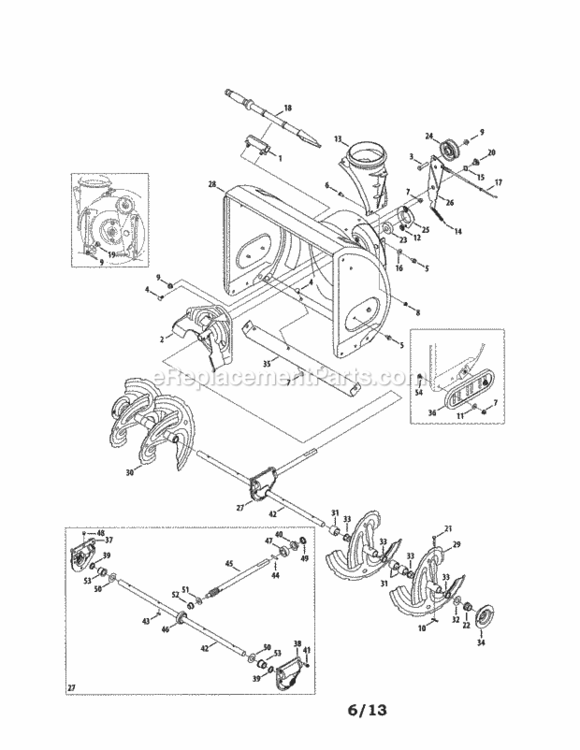 Page A Diagram and Parts List for 247886914  Craftsman Snow Blower