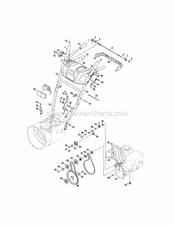 Page C Diagram and Parts List for 247886914  Craftsman Snow Blower