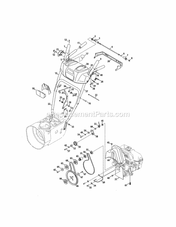 Page D Diagram and Parts List for 247886940  Craftsman Snow Blower