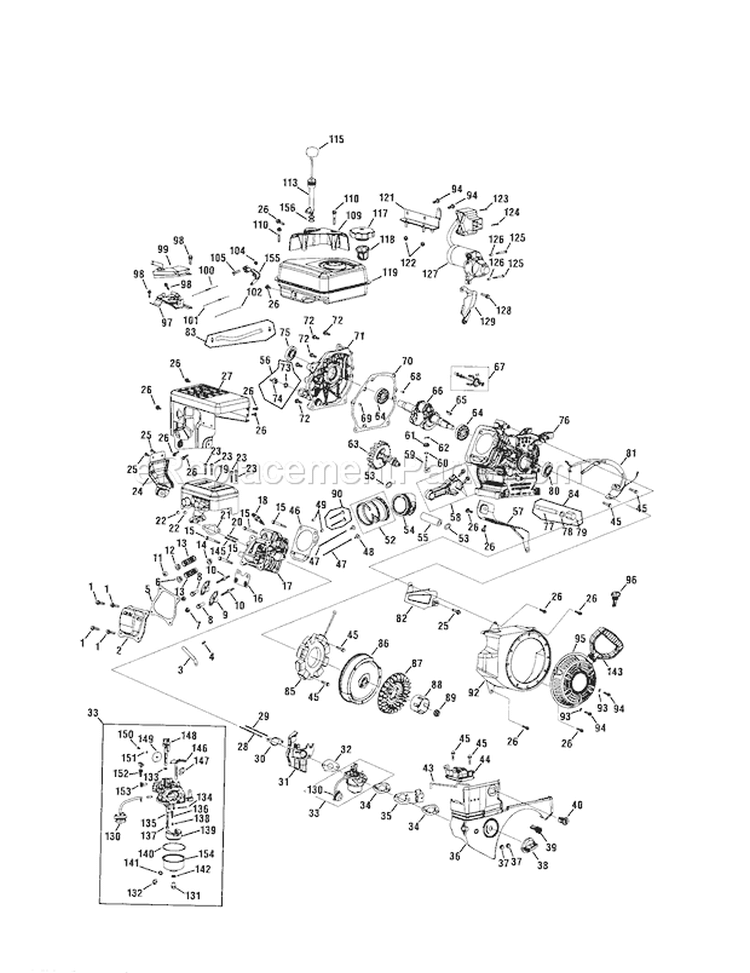Engine - Zs365-Sub Diagram and Parts List for 24788720  Craftsman Snow Blower