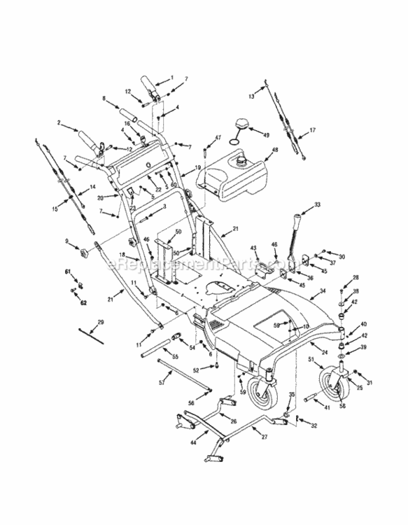 Page B Diagram and Parts List for 247887330  Craftsman Lawn Mower
