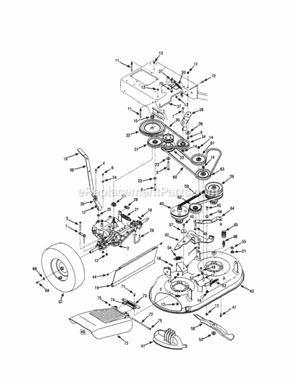 Page C Diagram and Parts List for 247887330  Craftsman Lawn Mower