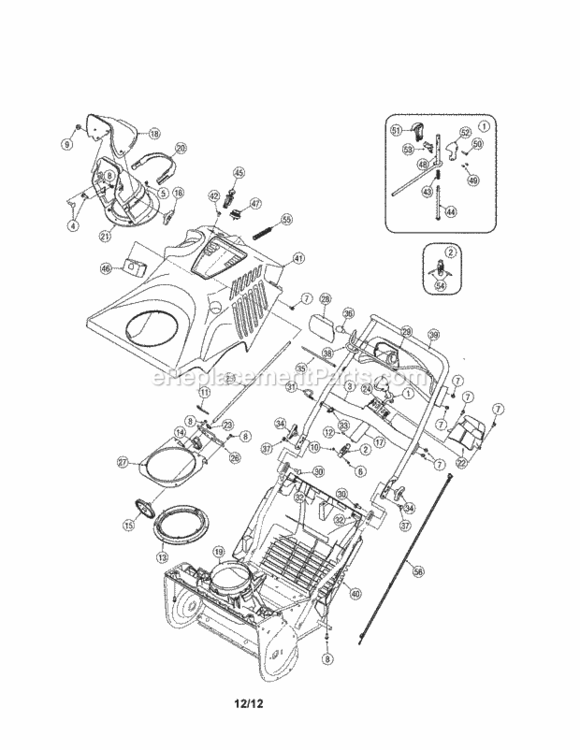 Page B Diagram and Parts List for 247887820  Craftsman Snow Blower