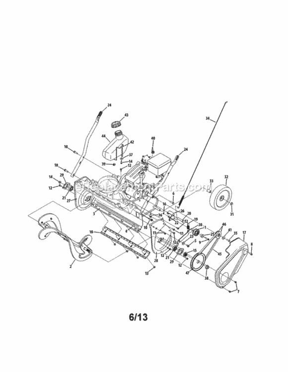 Page A Diagram and Parts List for 247887821  Craftsman Snow Blower