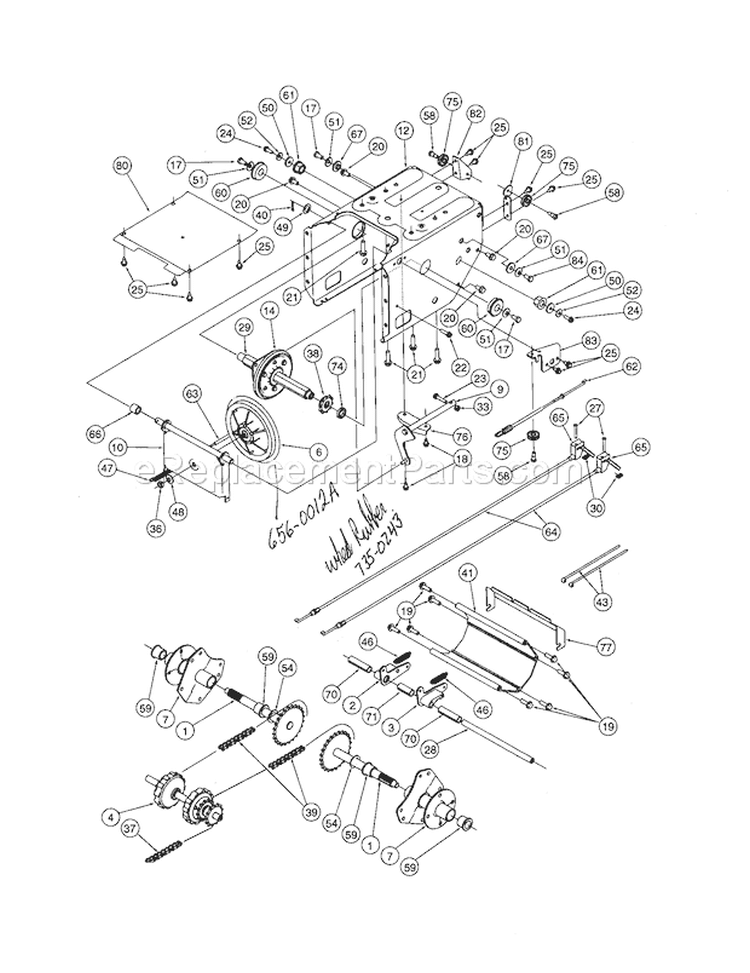 Frame Diagram and Parts List for 247888510  Craftsman Snow Blower