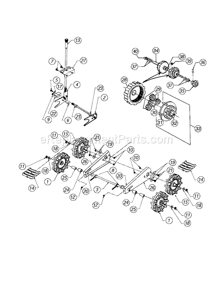 Handle Diagram and Parts List for 247888510  Craftsman Snow Blower