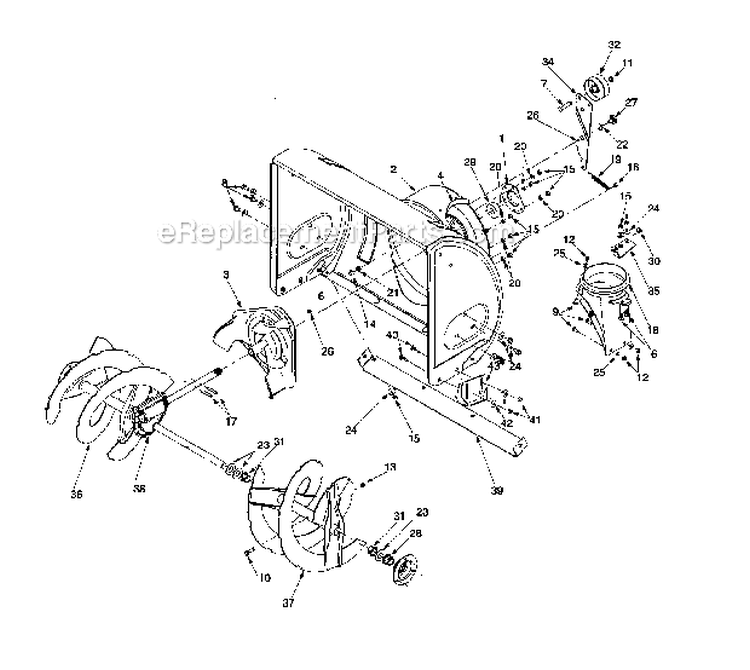 AugerHousing Diagram and Parts List for 247888530  Craftsman Snow Blower