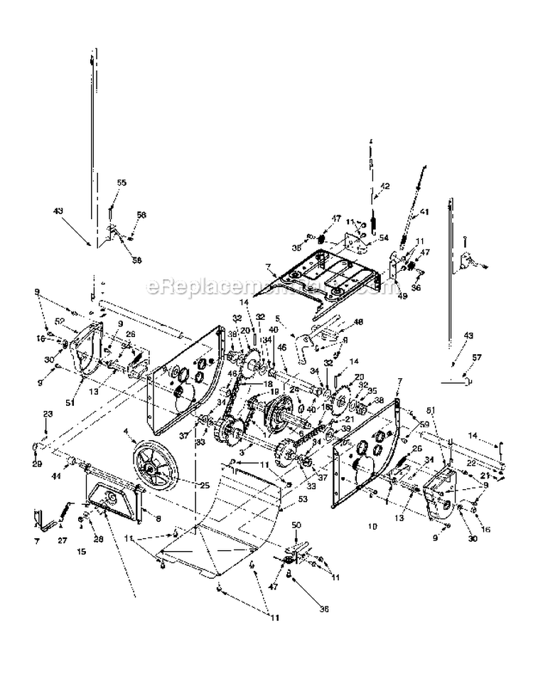 Shift_RodTransmission_Frame Diagram and Parts List for 247888530  Craftsman Snow Blower
